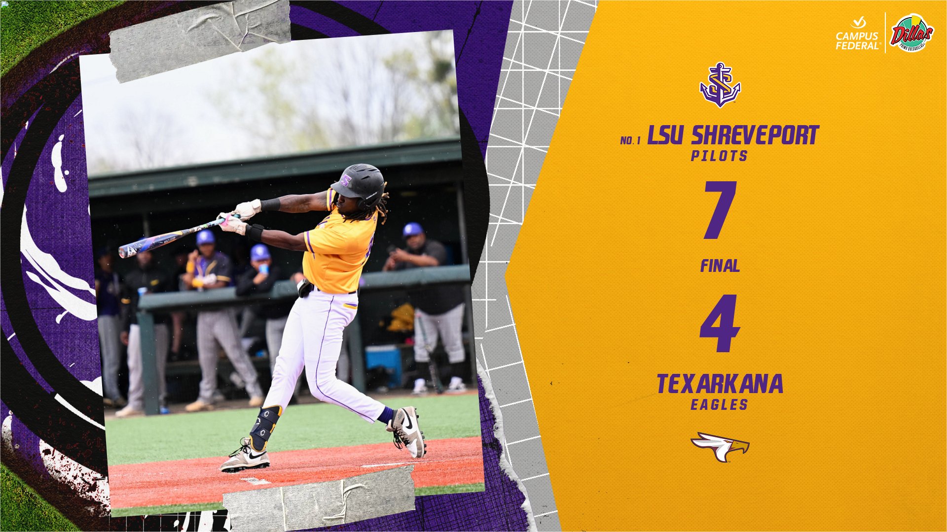 Pilots Come Out On Top in Close Battle with Texas A&M-Texarkana, 7-4