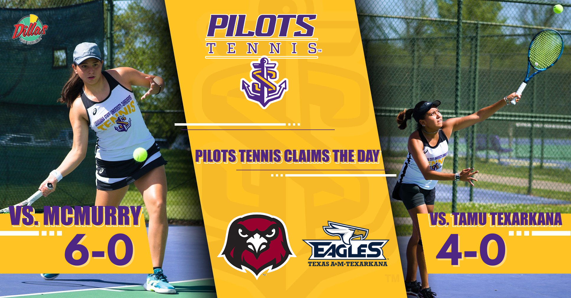 Pilots Tennis Dominates Texarkana Road Trip, Sweeps Over McMurry and TAMU-Texarkana